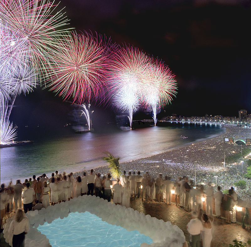 Празднование Нового Года на пляже Копакабана